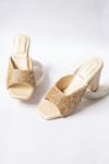 Buy_Urbansway_Gold Cutdana Retro Embroidered Block Heels _at_Aza_Fashions