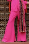 Shop_Gazab by Miku Kumar_Pink Georgette Geometric Lapel Zaara Solid Blazer Sharara Set _Online_at_Aza_Fashions