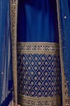 Esha Koul_Blue Semi Crepe Embroidered Gota Round Straight Kurta Set _Online_at_Aza_Fashions