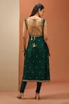 Shop_Esha Koul_Green Chanderi Embroidered Sequin Square And Thread Kurta Set _at_Aza_Fashions