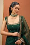 Buy_Esha Koul_Green Chanderi Embroidered Sequin Square And Thread Kurta Set _Online_at_Aza_Fashions