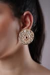 Buy_XAGO_Gold Plated Kundan Le Aviva Embellished Studs _at_Aza_Fashions