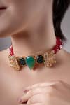 Buy_XAGO_Multi Color Kundan Kelaya Abstract Stone Embellished Choker _at_Aza_Fashions