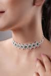 Buy_XAGO_Green American Diamond Le Yugen Geometric Carved Choker _at_Aza_Fashions