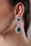 Buy_XAGO_Green Stone Le Advaita Embellished Earrings _at_Aza_Fashions