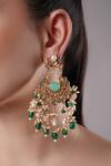 Buy_XAGO_Green Kundan Le Zoella Earrings _at_Aza_Fashions