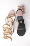 Shop_Sana K luxurious Footwear_Pink Rhinestones, Crystals And Bead Embellished Gladiator Heels _at_Aza_Fashions