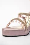 Buy_Sana K luxurious Footwear_Pink Rhinestones, Crystals And Bead Embellished Gladiator Heels 