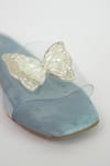 Shop_Sana K luxurious Footwear_Blue Butterfly Embellished Clear Strap Flats 