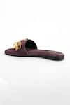 Buy_Sana K luxurious Footwear_Maroon Forever Rose Embellished Flats 