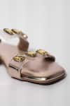 Shop_Sana K luxurious Footwear_Gold Crystal Embellished Clear Strap Flats 