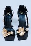 Buy_Sana K luxurious Footwear_Black Floral La Embellished Heels 