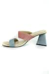 Buy_Sana K luxurious Footwear_Blue Dual Tone Strap Heels _Online_at_Aza_Fashions