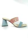 Shop_Sana K luxurious Footwear_Blue Dual Tone Strap Heels _Online_at_Aza_Fashions