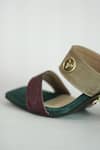 Buy_Sana K luxurious Footwear_Green Color Block Dual Tone Strap Heels 