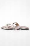 Sana K luxurious Footwear_Silver Crystal Embellished Flats _at_Aza_Fashions