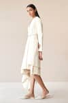 Buy_AMPM_Ivory Wool Embroidery Paan Motif V Neck Marwa Jacket And Short Skirt Set _Online_at_Aza_Fashions