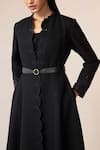 Buy_AMPM_Black Wool Embroidered Cut-work Inner Round Veda Scallop Hem Jacket Pant Set _Online_at_Aza_Fashions