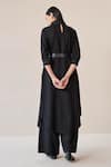 Shop_AMPM_Black Wool Solid High Razan Tunic Palazzo Set _at_Aza_Fashions