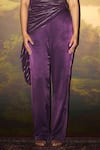 Buy_ZWAAN_Purple Mashru Lining Shantung Solid Ahalya Wide Legged Pant _Online_at_Aza_Fashions