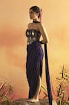 Buy_ZWAAN_Purple Chanderi Ornate Vine Off Shoulder Meera Pattern Corset Draped Gown _Online_at_Aza_Fashions