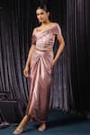 Buy_B'Infinite_Pink Satin Plain Midi Draped Skirt For Kids_at_Aza_Fashions