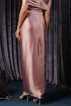 Shop_B'Infinite_Pink Satin Plain Midi Draped Skirt For Kids_at_Aza_Fashions