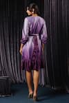 Shop_B'Infinite_Purple Velvet Plain Twilight Ombre Wrap Dress For Kids_at_Aza_Fashions