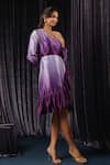 Buy_B'Infinite_Purple Velvet Plain Twilight Ombre Wrap Dress For Kids_Online_at_Aza_Fashions