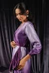 Buy_B'Infinite_Purple Velvet Plain Twilight Ombre Wrap Dress For Kids