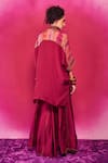 Shop Capisvirleo Fuchsia Silk Embroidery, Tassels Collared Meera Aari Shirt And Sharara Set at Aza Fashions Shop_Capisvirleo_Fuchsia Silk Embroidery, Tassels Collared Meera Aari Shirt And Sharara Set _at_Aza_Fashions