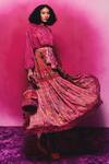 Buy_Capisvirleo_Fuchsia Silk Patchwork Amala Skirt _at_Aza_Fashions