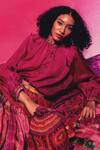 Capisvirleo_Fuchsia Silk Patchwork Amala Skirt _at_Aza_Fashions