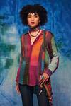 Buy_Capisvirleo_Multi Color Chanderi Patchwork Collared Zoya Gradient Panelled Shirt _at_Aza_Fashions