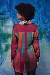 Shop_Capisvirleo_Multi Color Chanderi Patchwork Collared Zoya Gradient Panelled Shirt _at_Aza_Fashions