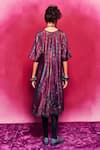 Shop_Capisvirleo_Purple Silk V Neck Kiara Tie-dye Dress _at_Aza_Fashions