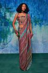 Buy_Capisvirleo_Multi Color Silk Tassel Aahana Tie-dye Saree _at_Aza_Fashions