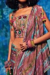 Capisvirleo_Multi Color Silk Tassel Aahana Tie-dye Saree _at_Aza_Fashions