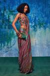 Buy_Capisvirleo_Multi Color Silk Embroidered Dori Square Aahana Tie-dye Saree With Blouse 