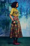 Capisvirleo_Multi Color Silk Patchwork Collared Althea Skirt With Cropped Shirt _Online_at_Aza_Fashions