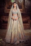 Buy_MATSYA_Beige Lehenga And Blouse Raw Silk Needle Tree Of Life Dori Work Bridal Set _at_Aza_Fashions