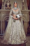 Buy_MATSYA_Ivory Lehenga And Blouse Raw Silk The Aurum Ekru Tree Of Life Bridal Set _at_Aza_Fashions