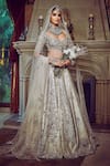 Buy_MATSYA_Ivory Lehenga And Blouse Raw Silk The Aurum Ekru Tree Of Life Bridal Set _Online_at_Aza_Fashions