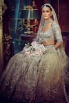 Shop_MATSYA_Gold Lehenga And Blouse Raw Silk Embroidery The Autumn Antelope Bridal Set _Online_at_Aza_Fashions