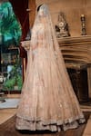 Shop_MATSYA_Off White Lehenga And Blouse Tissue Embroidery Zardozi The Flamingo Bridal Set _at_Aza_Fashions