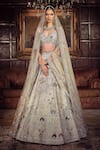 Buy_MATSYA_Off White Blouse And Lehenga Raw Silk Embroidery The Kamalbagh Aurum Bridal Set _Online_at_Aza_Fashions