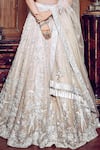 MATSYA_Pink Lehenga Raw Silk Embroidery Dori Sweetheart Neck Floral Hand Bridal Set _Online_at_Aza_Fashions