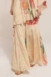 Buy_PREETI MEHTA_Cream 100% Viscose Printed Floral One-shoulder Top With Pant _Online_at_Aza_Fashions