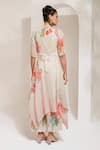 Shop_PREETI MEHTA_Ivory Georgette Viscose 60% Printed Floral Pearl Embroidered Kurta With Pant _at_Aza_Fashions