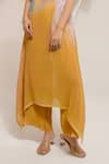 Shop_PREETI MEHTA_Yellow Georgette Viscose 60% Printed Floral Boat Kurta With Pant 